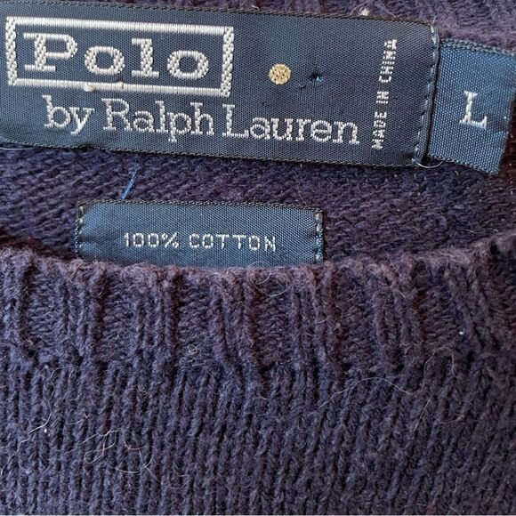 Ralph Lauren Navy Sweater with American Flag Size Large - Picture 3 of 4